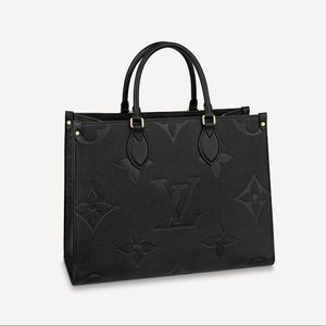 100% AUTH Louis Vuitton OntheGo MM Monogram Empreinte Leather Black Noir